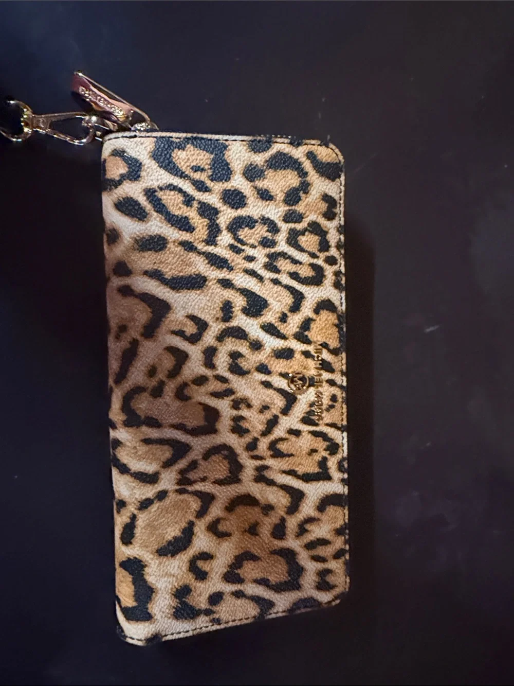 Michael Kors Leopard Print Wristlet Wallet - Brown & Black